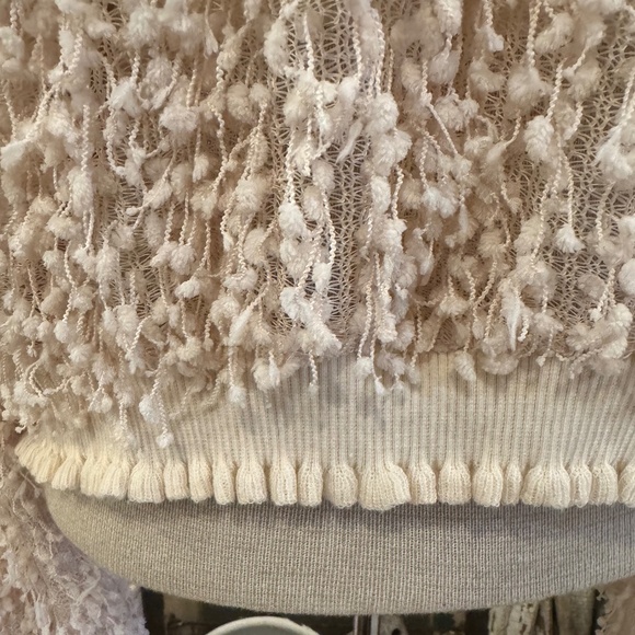 ZARA Fringed TASSEL Sweater Top | Textured Crochet Knit | Scalloped Detailing - Picture 6 of 10